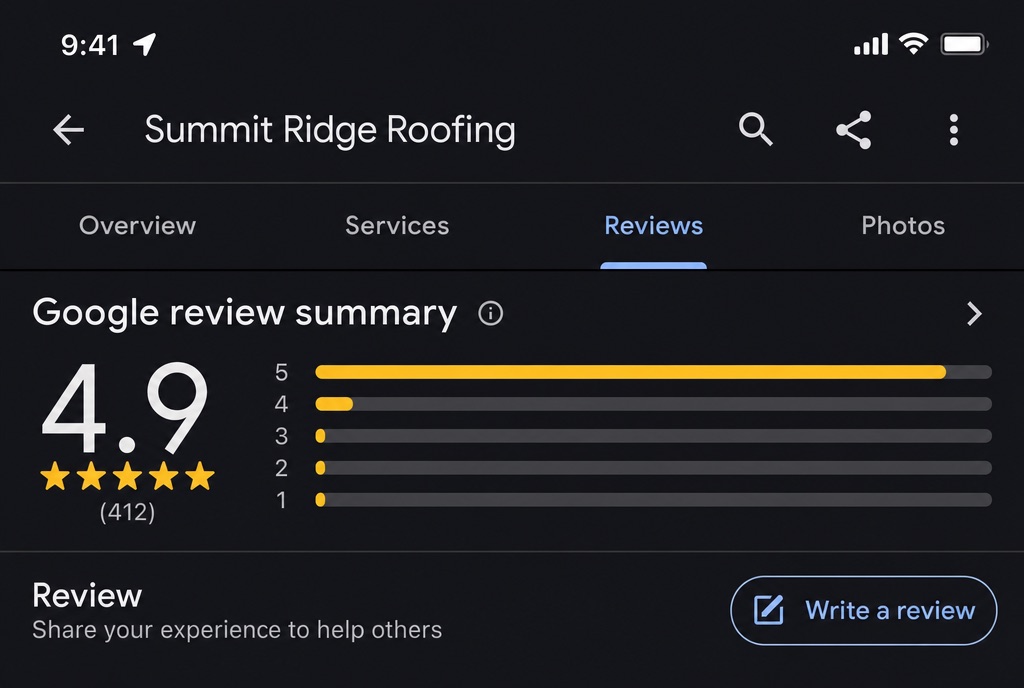 Google Reviews — Roofing (Los Angeles) — AFTER