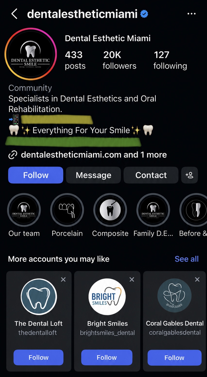 Client Instagram grown to 20K followers