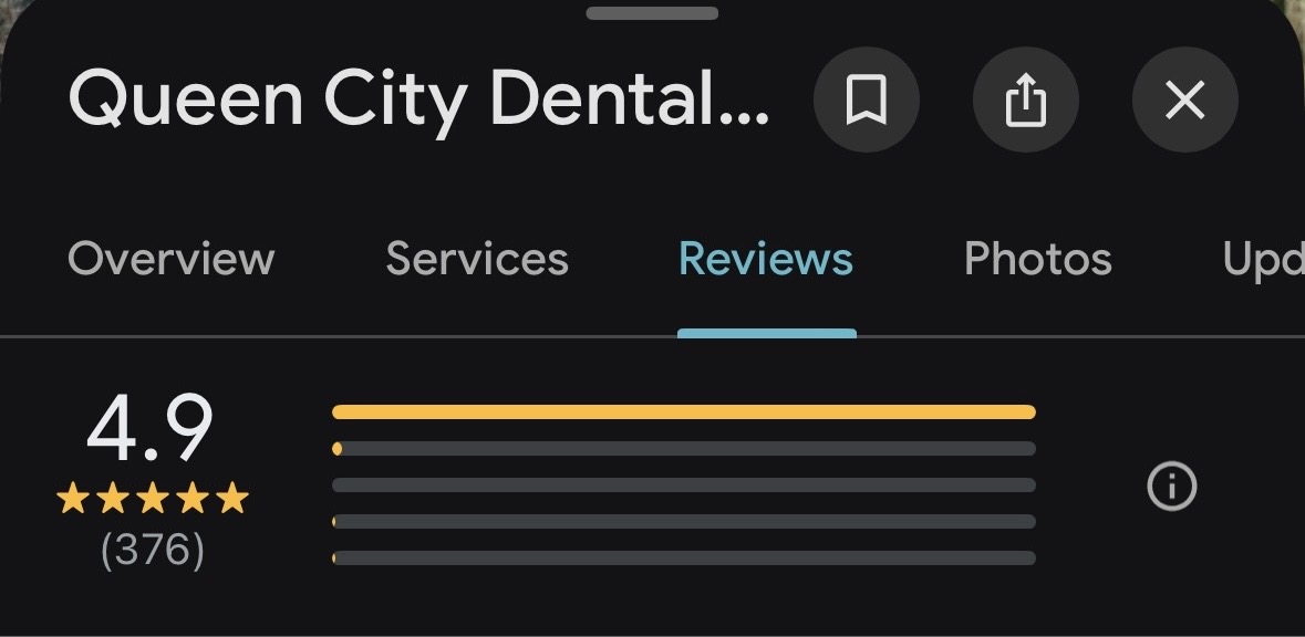 4.9★ with 376 Google reviews (from 172)